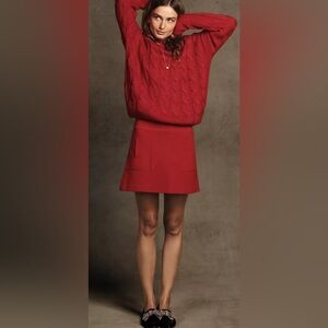MAEVE Novato Bright Red A-Line Pocketed Mini Skirt Size 2